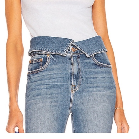 NWT - JONATHAN SIMKHAI STANDARD River With Fold Over Waistband Straight - Picture 5 of 8